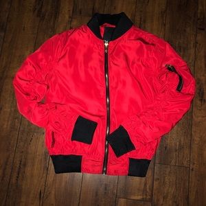 Red Bomber Jacket
Medium (Men)